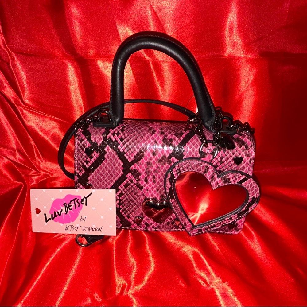 Luv Betsey by Betsey Johnson Pink Snake Print Crossbody Bag